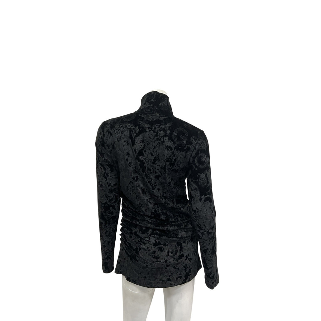 Ganni 'Velvet' Black Jersey Rollneck Sweater Size 40