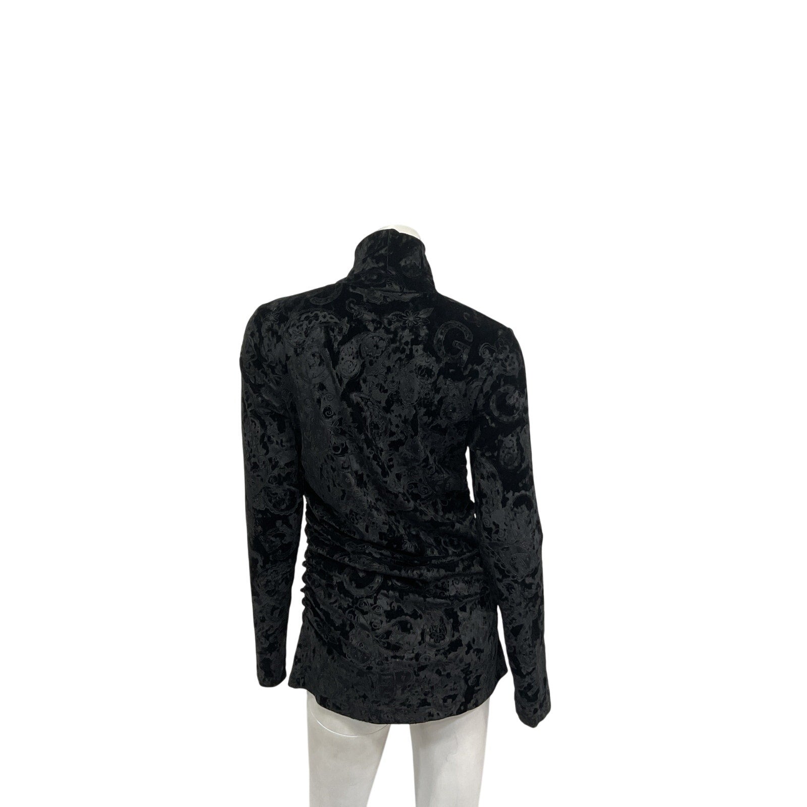 Ganni 'Velvet' Black Jersey Rollneck Sweater Size 40