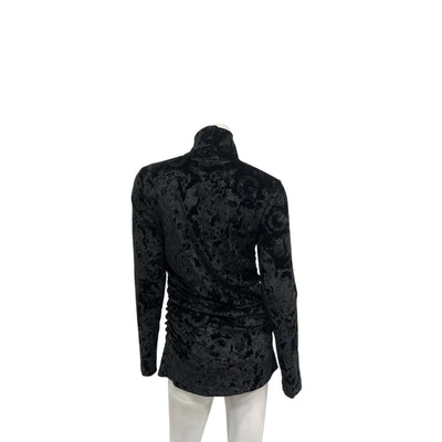 Ganni 'Velvet' Black Jersey Rollneck Sweater Size 40