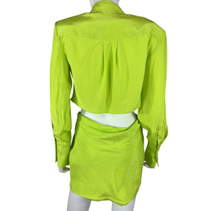 Gauge81 Satin Green Tokai Mini Dress Size XS