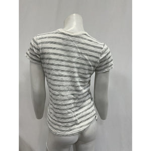 Atm Anthony 'Thomas Melillo' White  Striped Cotton T-Shirt Size S