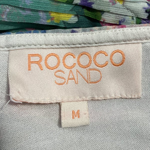 Rococo Sand Ruched Floral Print Scoop Neck Crop Top Size M