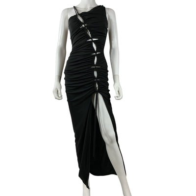 Nicholas Ruched Black Prisha Gown Size 0