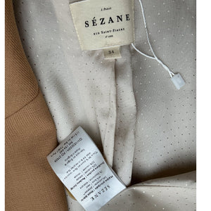 Sézane Tailored Tan Romane Blazer Size 34