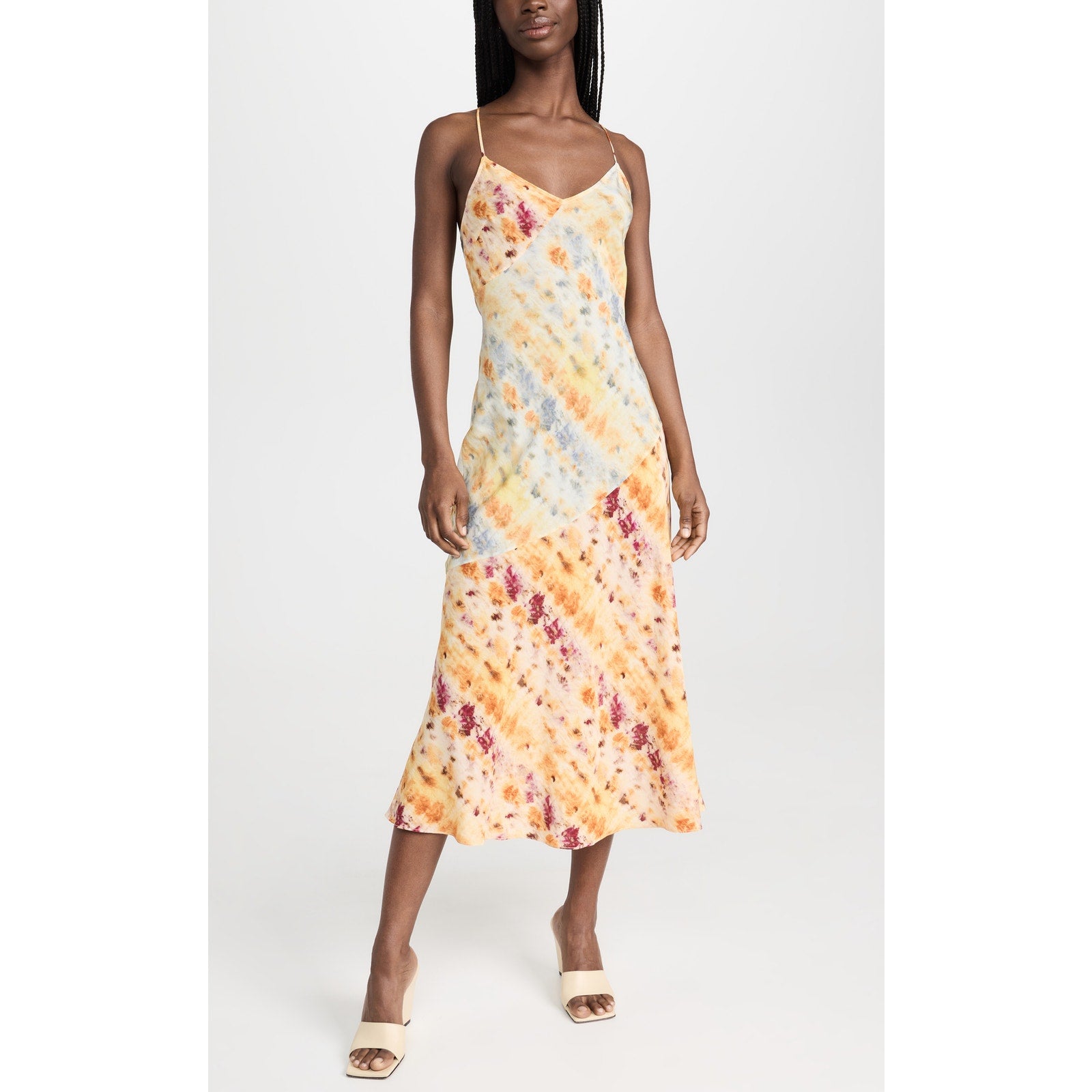 Jason Wu Printed Bias Cut Yellow Silk Maxi Slip Dress Size 4