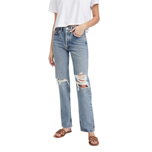 Agolde Distressed Blue Lana Denim Jeans Size 23