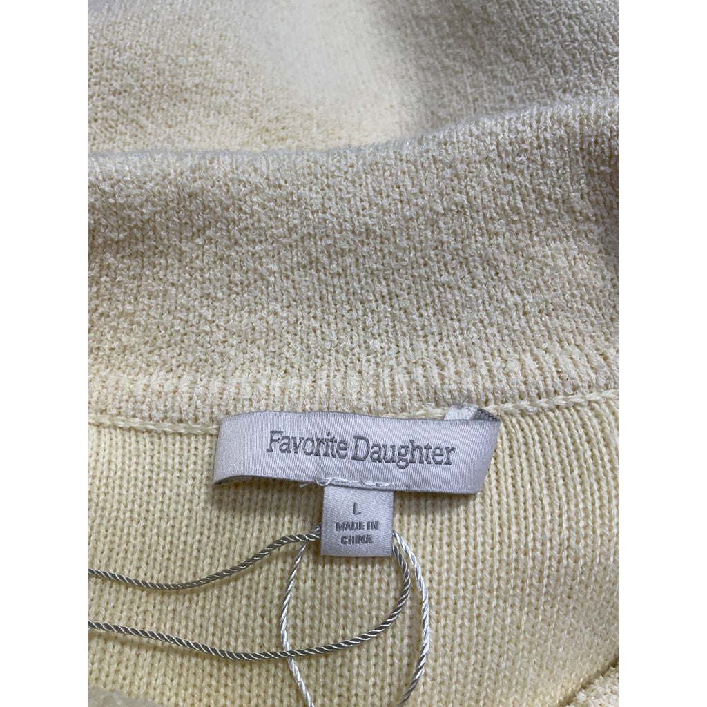 Favorite Daughter 'The Annabel' Yellow Cotton Knit Jacket Size L