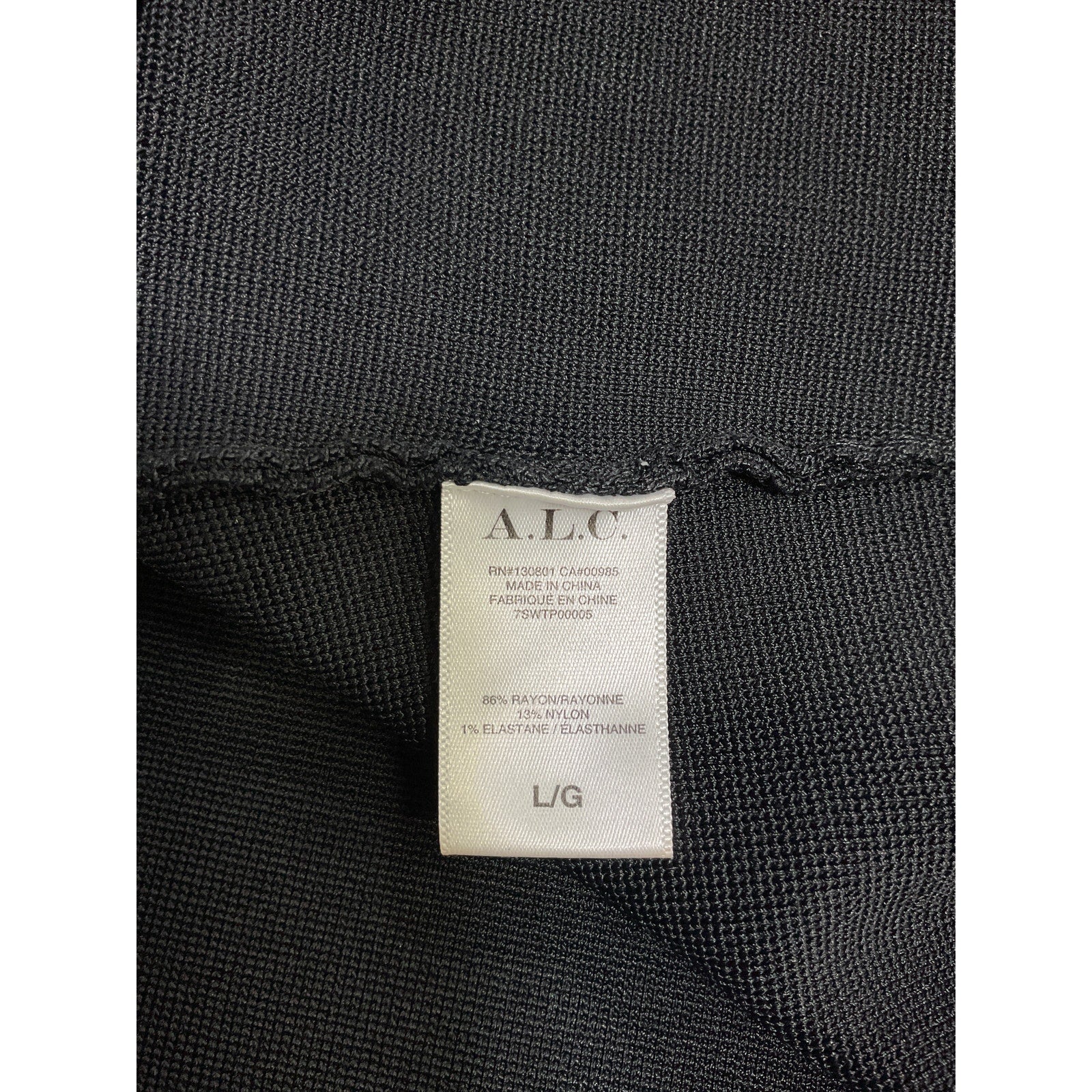 A.L.C. 'Lia' Black Rayon Cropped Tank Top Size L