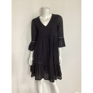 Hatch Bell Sleeve 'Eyelet' Black Mini Dress Size XS - NWT
