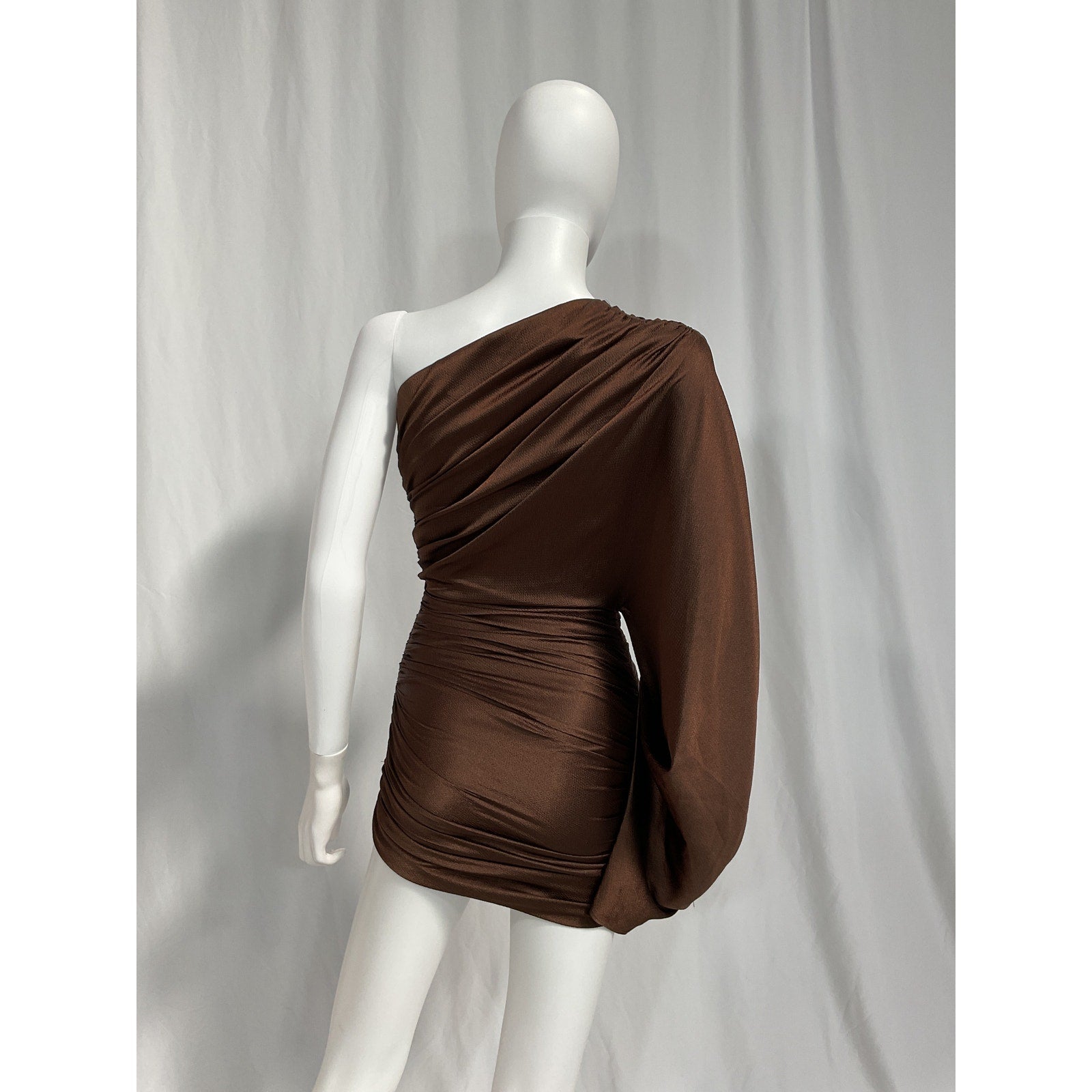 Solace London 'Clara' Brown Satin Mini Dress Size 0