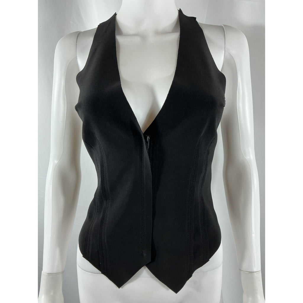 Norma Kamali Simple Black Polyester Vest Size XXS