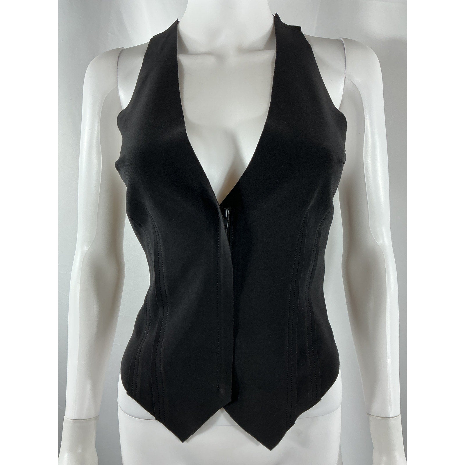 Norma Kamali Simple Black Polyester Vest Size XXS