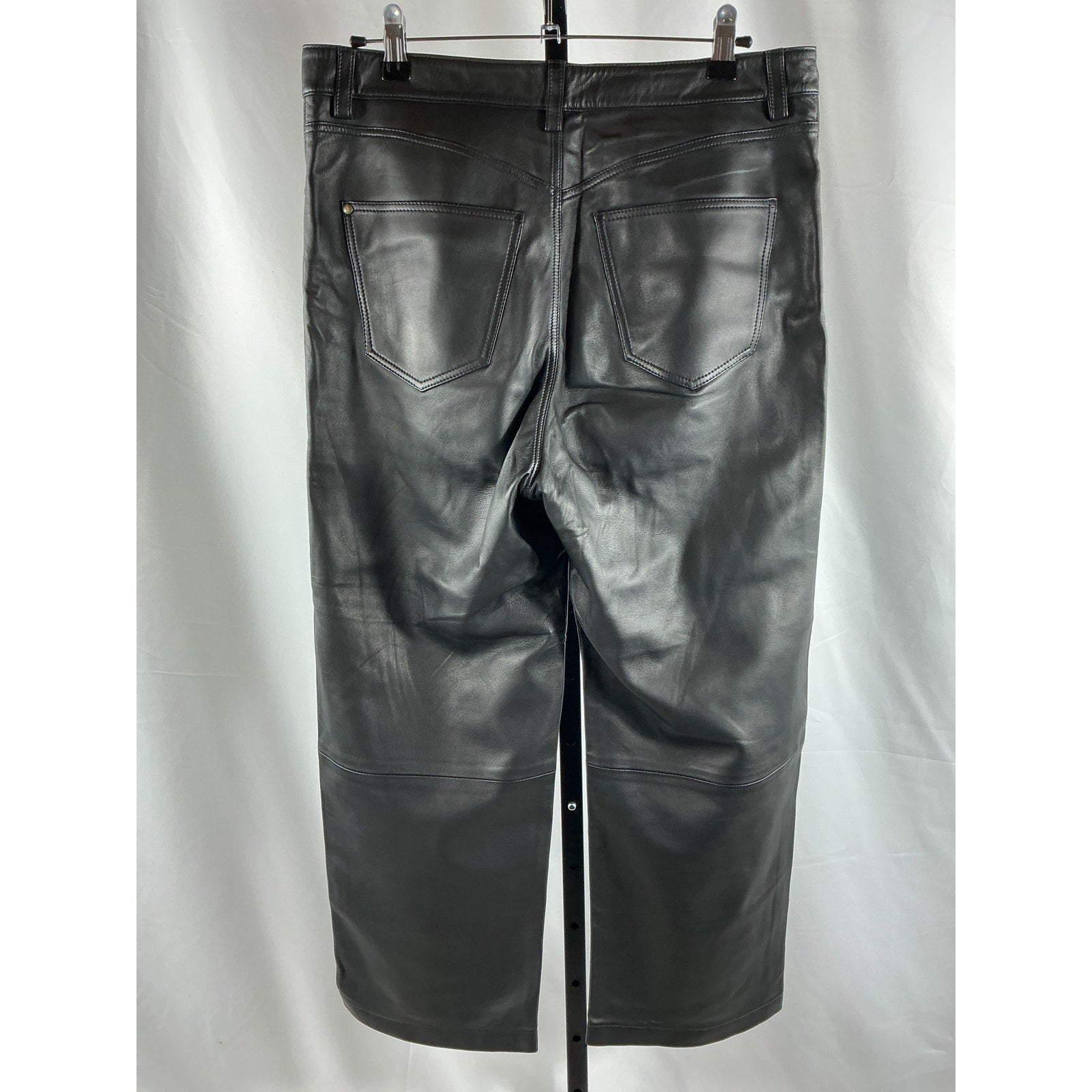 The Great. The Leather 'Wayne' Black Leather Pant Size 28