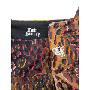 R13 Bold Bronze Multi Leopard Combo Active Patch Pocket Leggings Size S