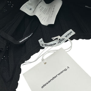 Alexander Wang Ribbed Black Logo Tank Top Size M