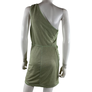Michael Costello Draped Soft Green Katana Mini Dress Size L