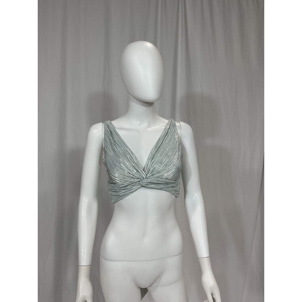 Sabina Musayev x Revolve 'Savannah' Silver Top Size S - NWT