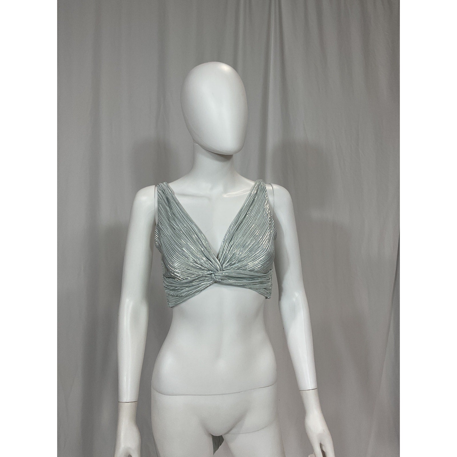 Sabina Musayev x Revolve 'Savannah' Silver Top Size S - NWT