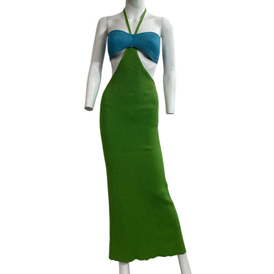 Retrofête Cutout Green And Blue Eloisa Dress Size XL