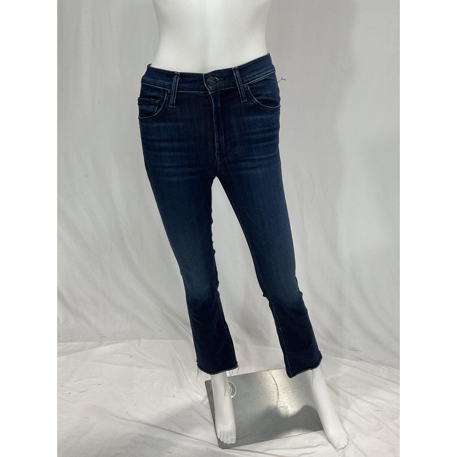 Mother 'The Insider' Blue Ankle Fray Denim Jeans Size 24