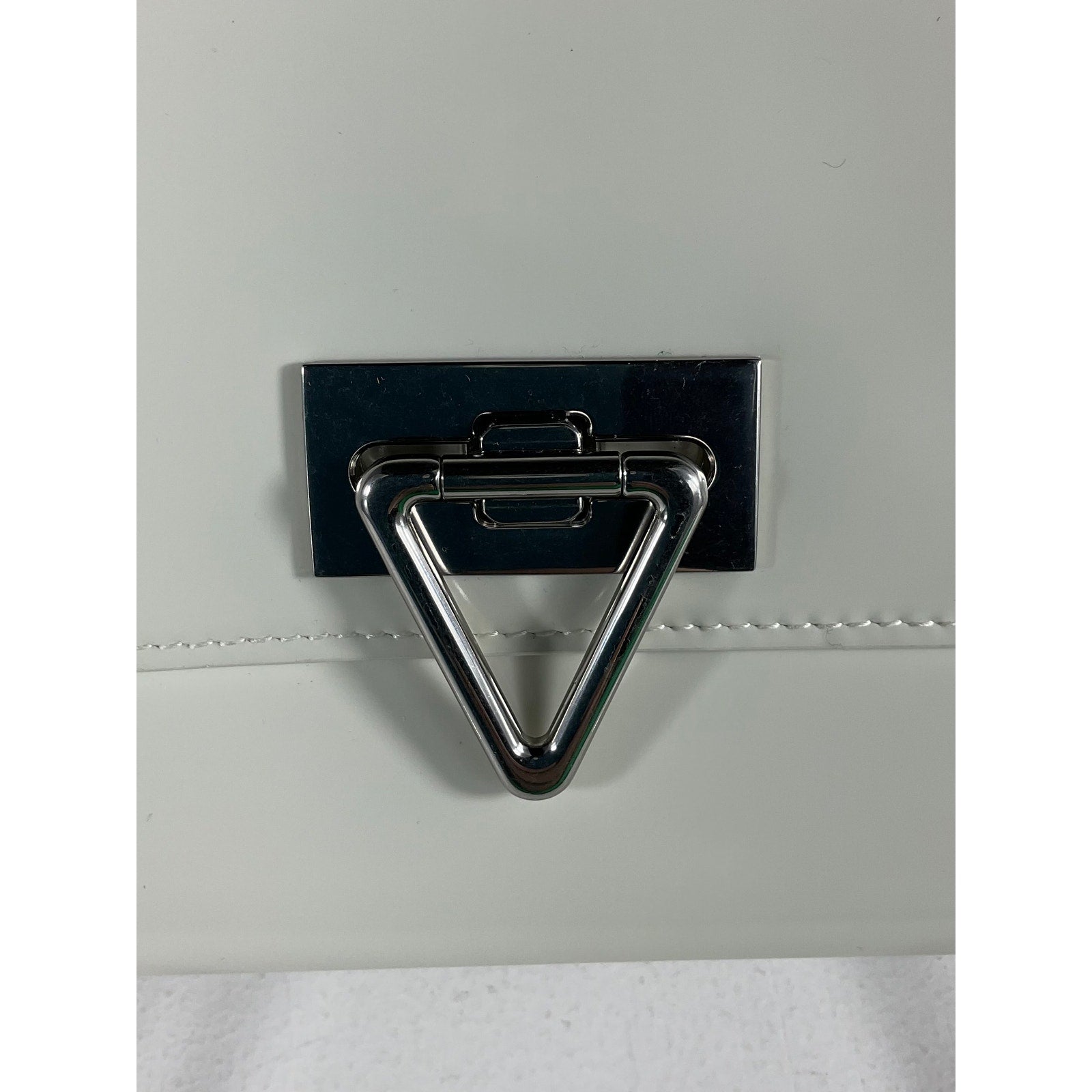 Bottega Veneta Small Point White Leather Lock Clutch