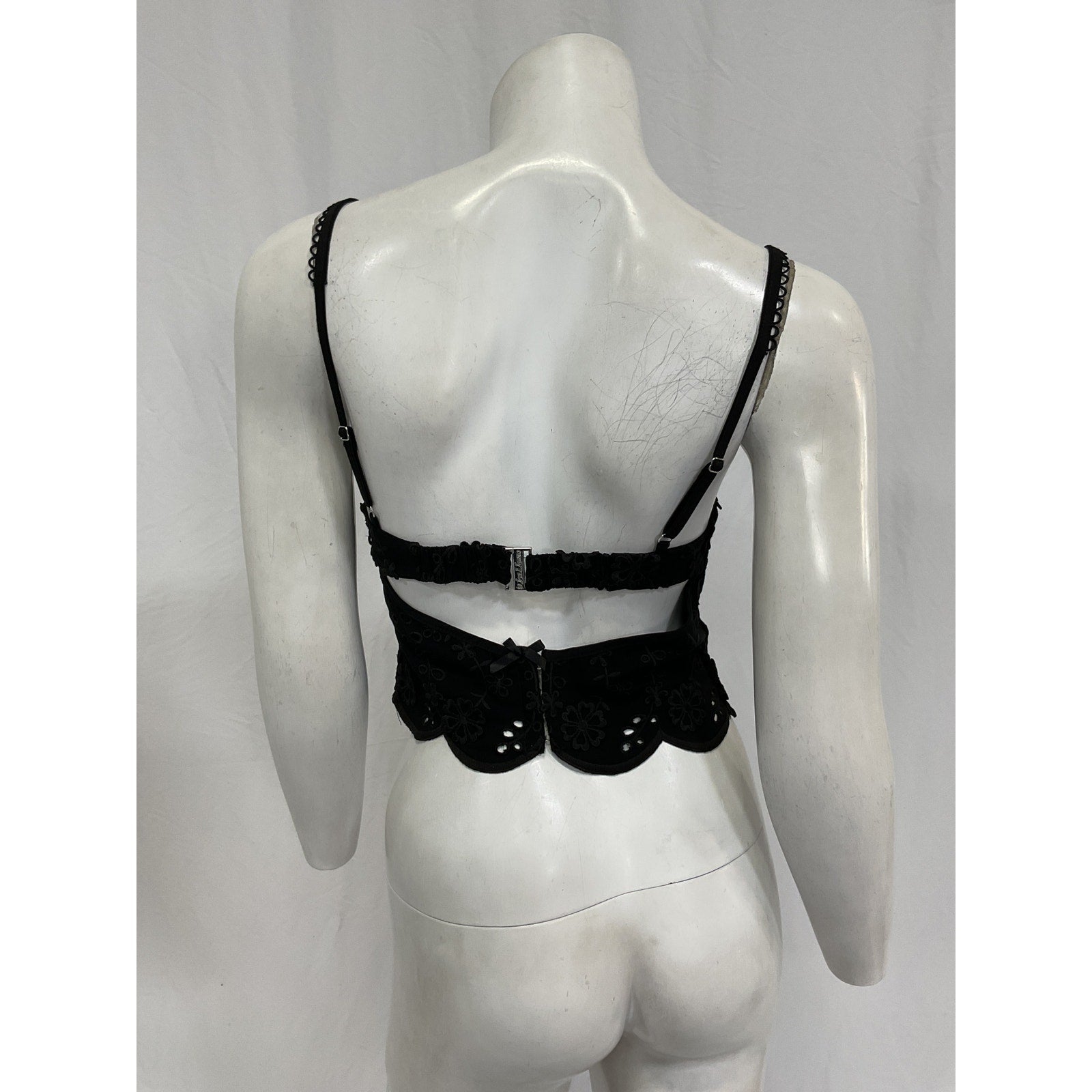 For Love & Lemons 'Natalia' Black Cotton Corset Top Size XS
