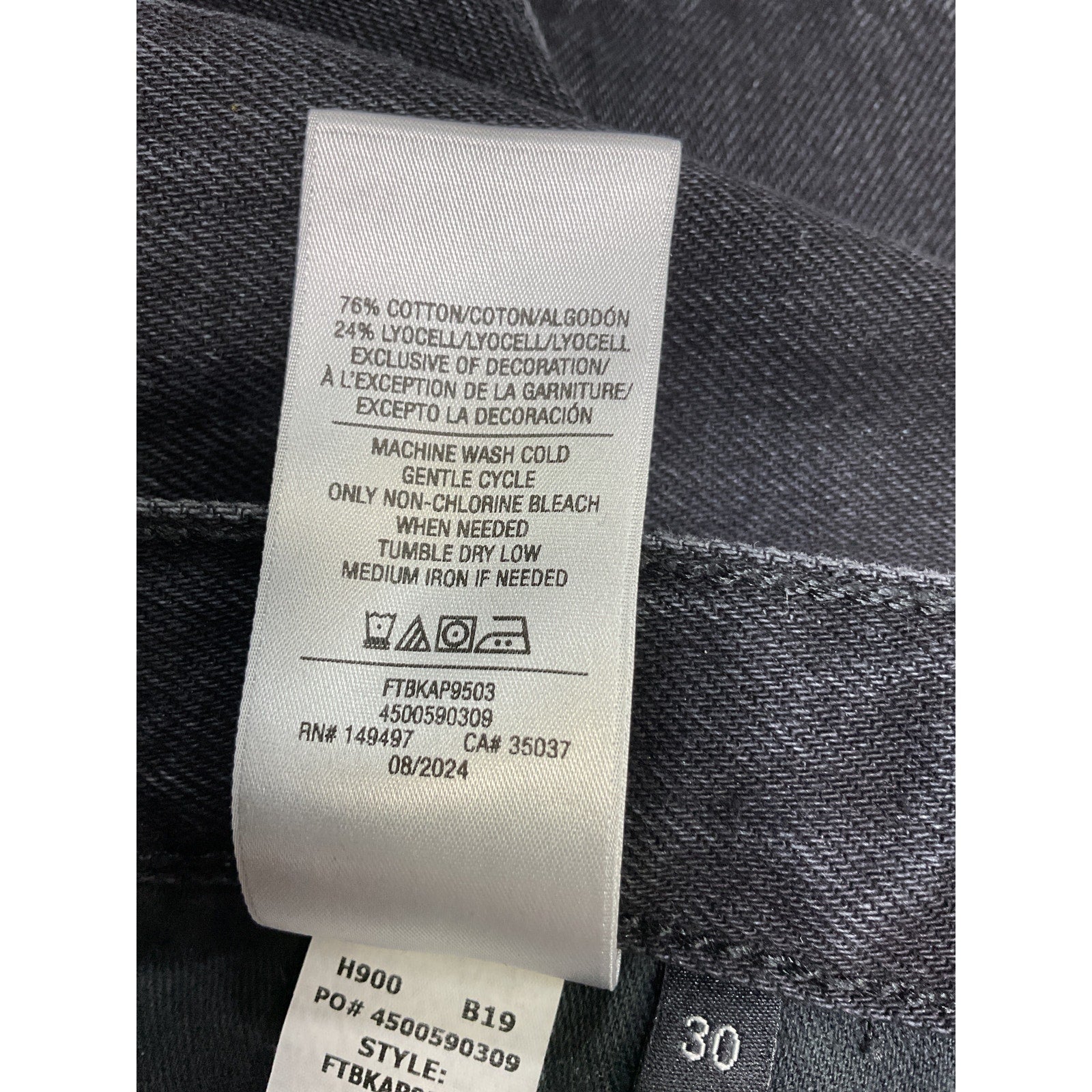 Favorite Daughter 'The Otto' Black Cotton High Rise Boyfriend Ankle Size 30