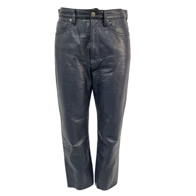 Agolde Recycled Leather Charcoal 90s Pinch Waist Denim Jeans Size 27