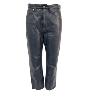 Agolde Recycled Leather Charcoal 90s Pinch Waist Denim Jeans Size 27