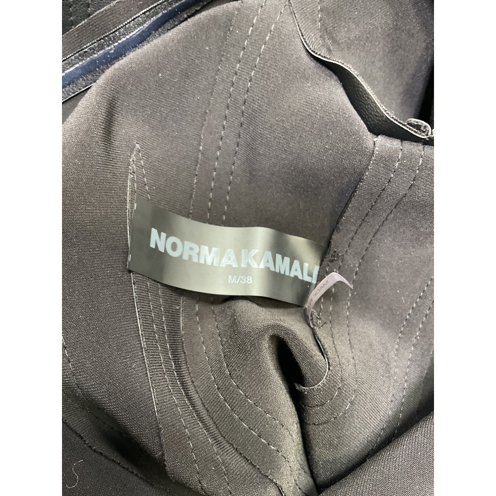 Norma Kamali x Revolve Black Faux Leather Off Shoulder 'Grace' Mini Dress Size M