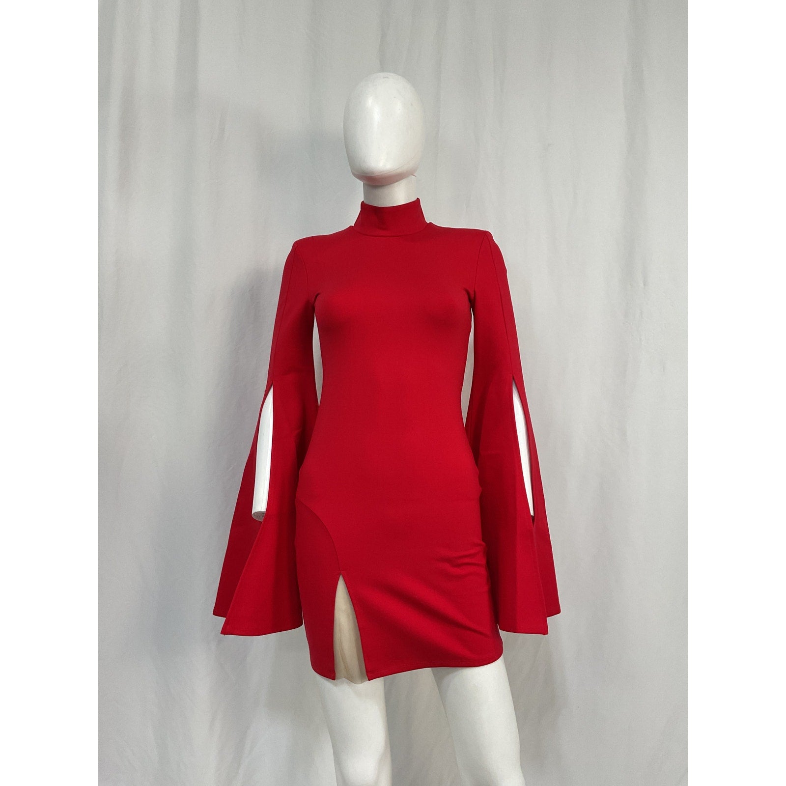 Michael Costello 'Mr. Gibson' Red Viscose Mini Dress Size S