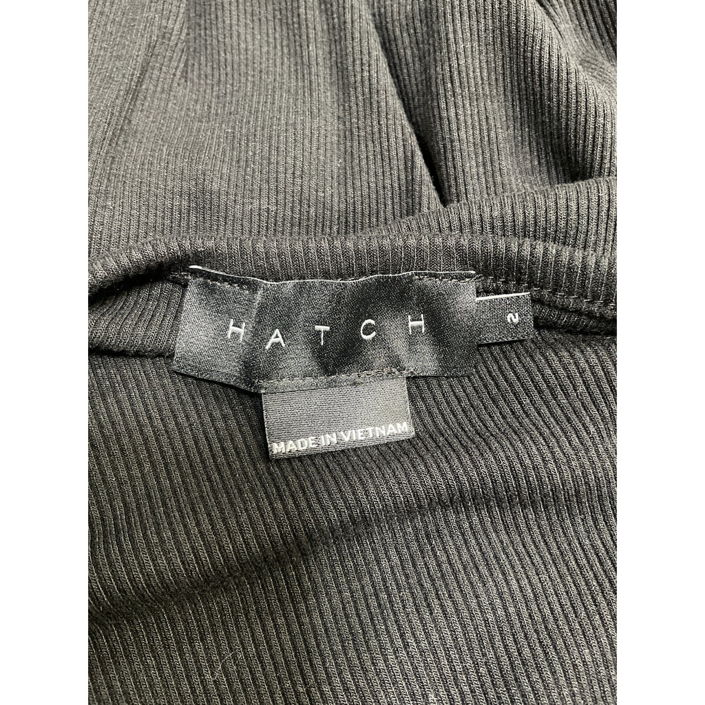 Hatch The Longsleeve Black Rayon Rib Dress Size 2
