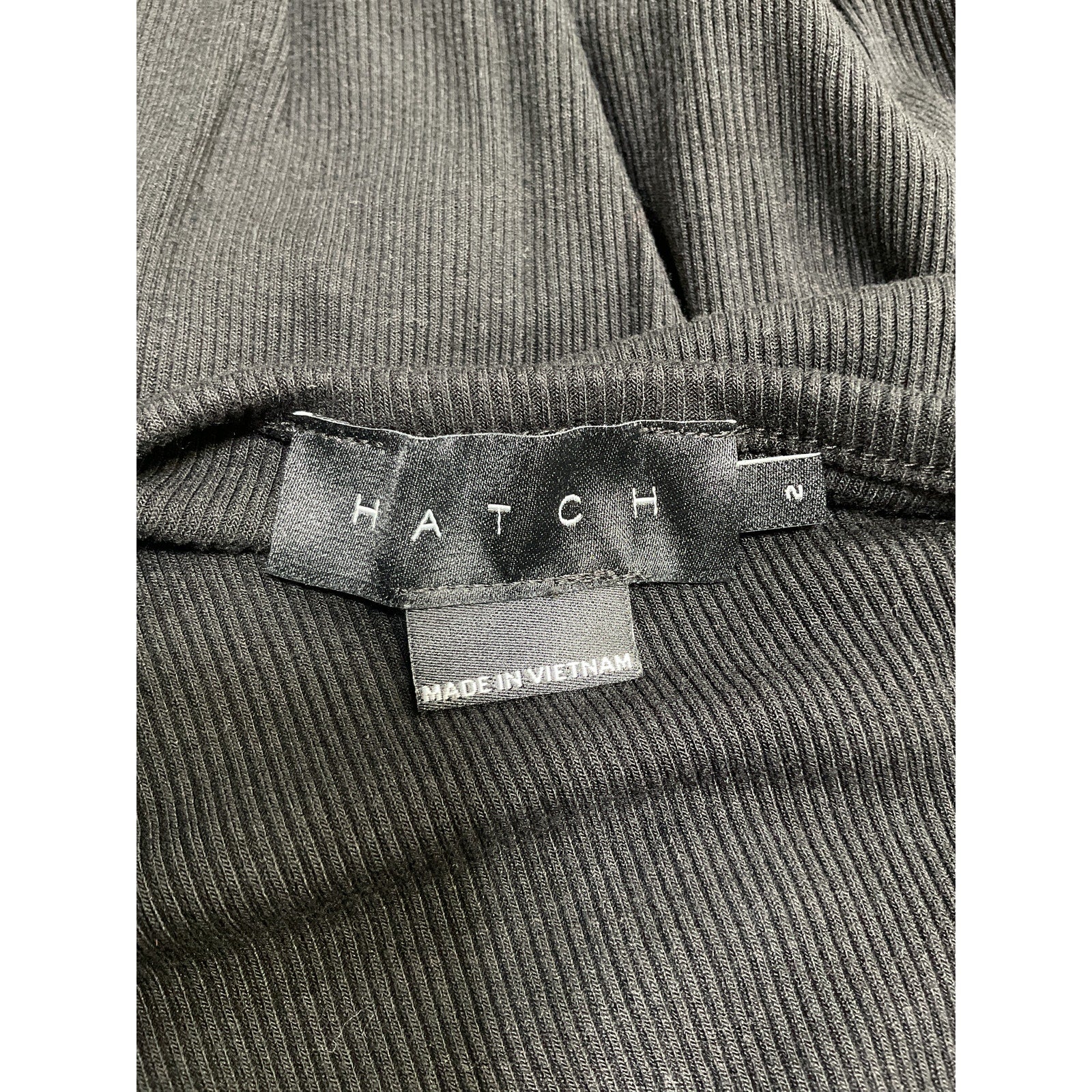 Hatch The Longsleeve Black Rayon Rib Dress Size 2