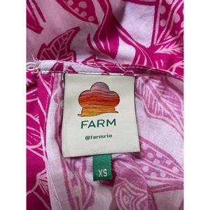 Farm Rio 'Tropical' Pink Woodcut Mini Dress Size XS