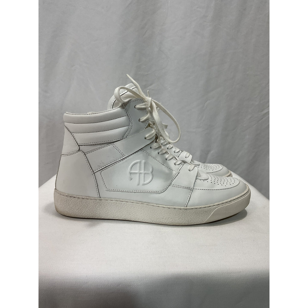 Anine Bing 'Hayden' White High Top Sneakers Size 8