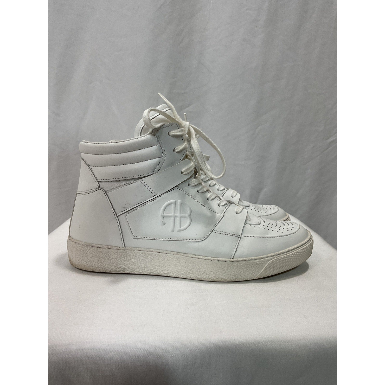 Anine Bing 'Hayden' White High Top Sneakers Size 8