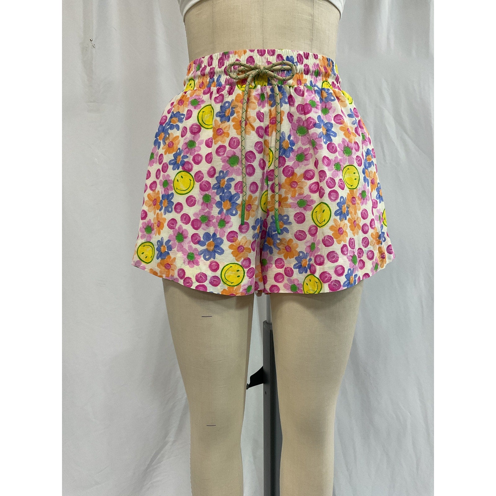 Sandro 'Judy' Pink Printed Drawstring Cherry Print Shorts Size 36