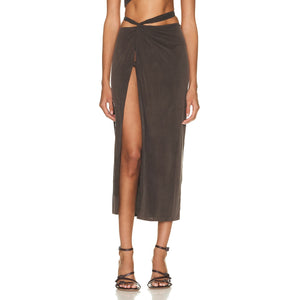 Jacquemus Draped Brown Espelho Skirt Size M NWT