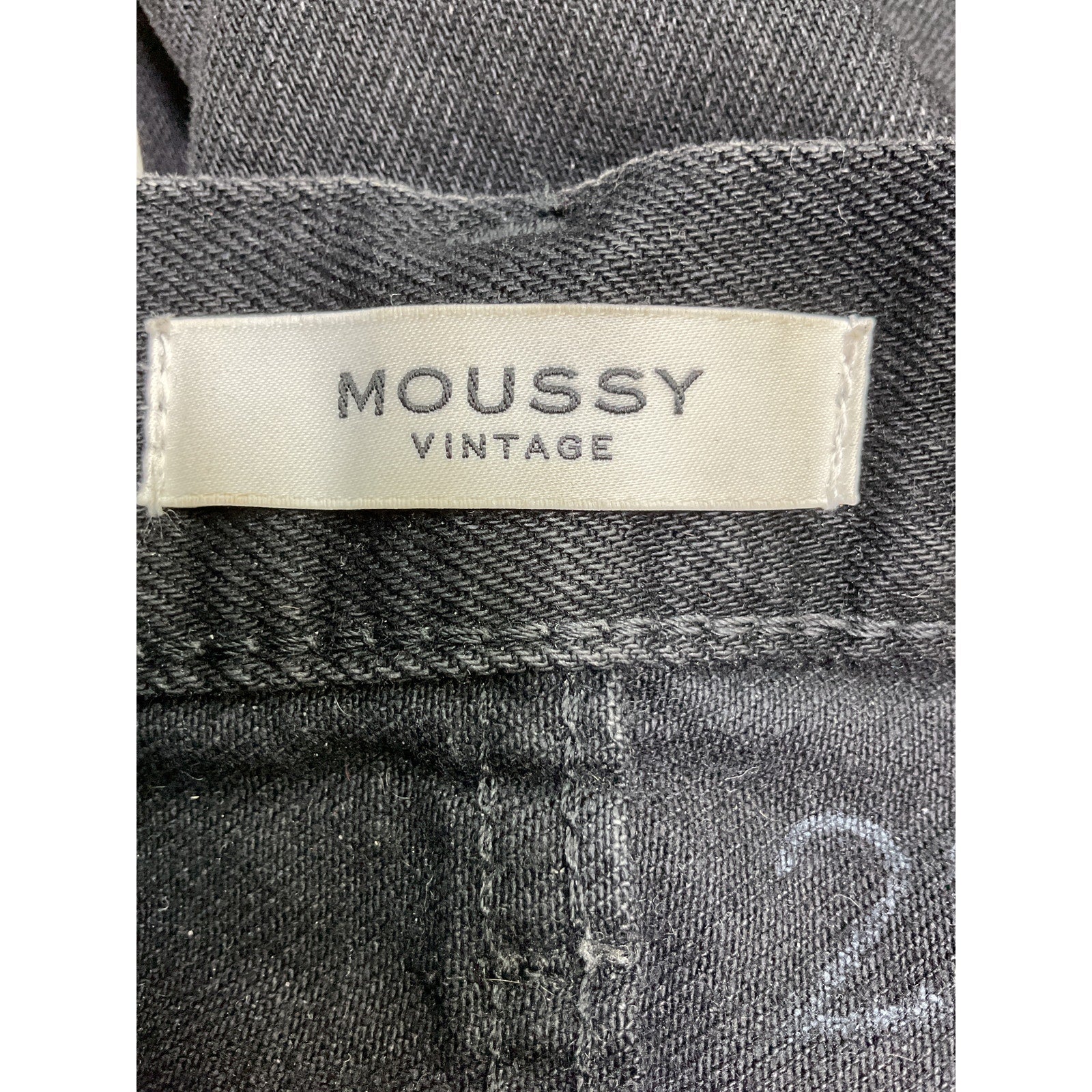 Moussy 'Murrieta' Black Cotton Wide Straight Leg Denim Jean Size 26
