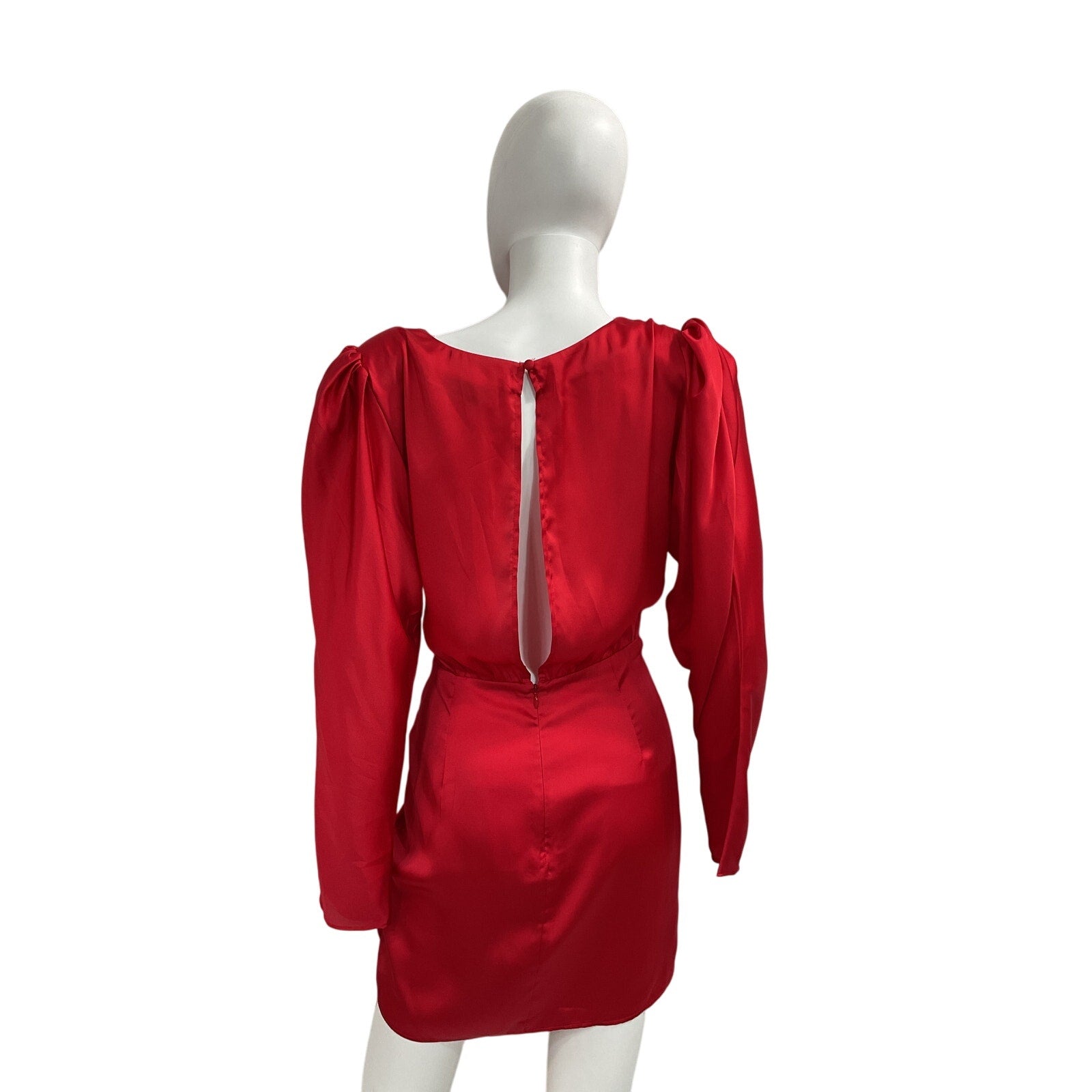 L'Academie 'The Dore' Red Poly Mini Dress Size M