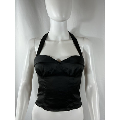 Reformation 'Larisa' Black Acetate Top Size 0