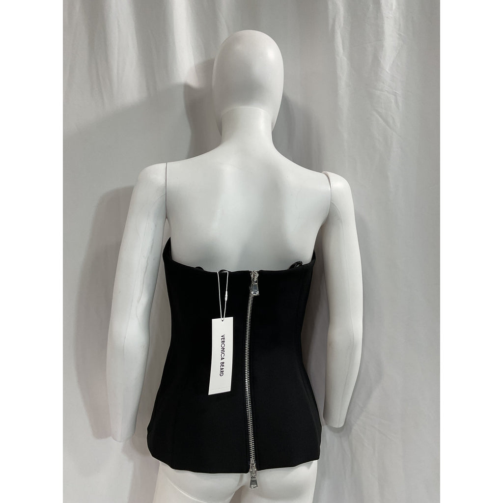 Veronica Beard 'Astrid' Black Strapless Top Size 4 - NWT