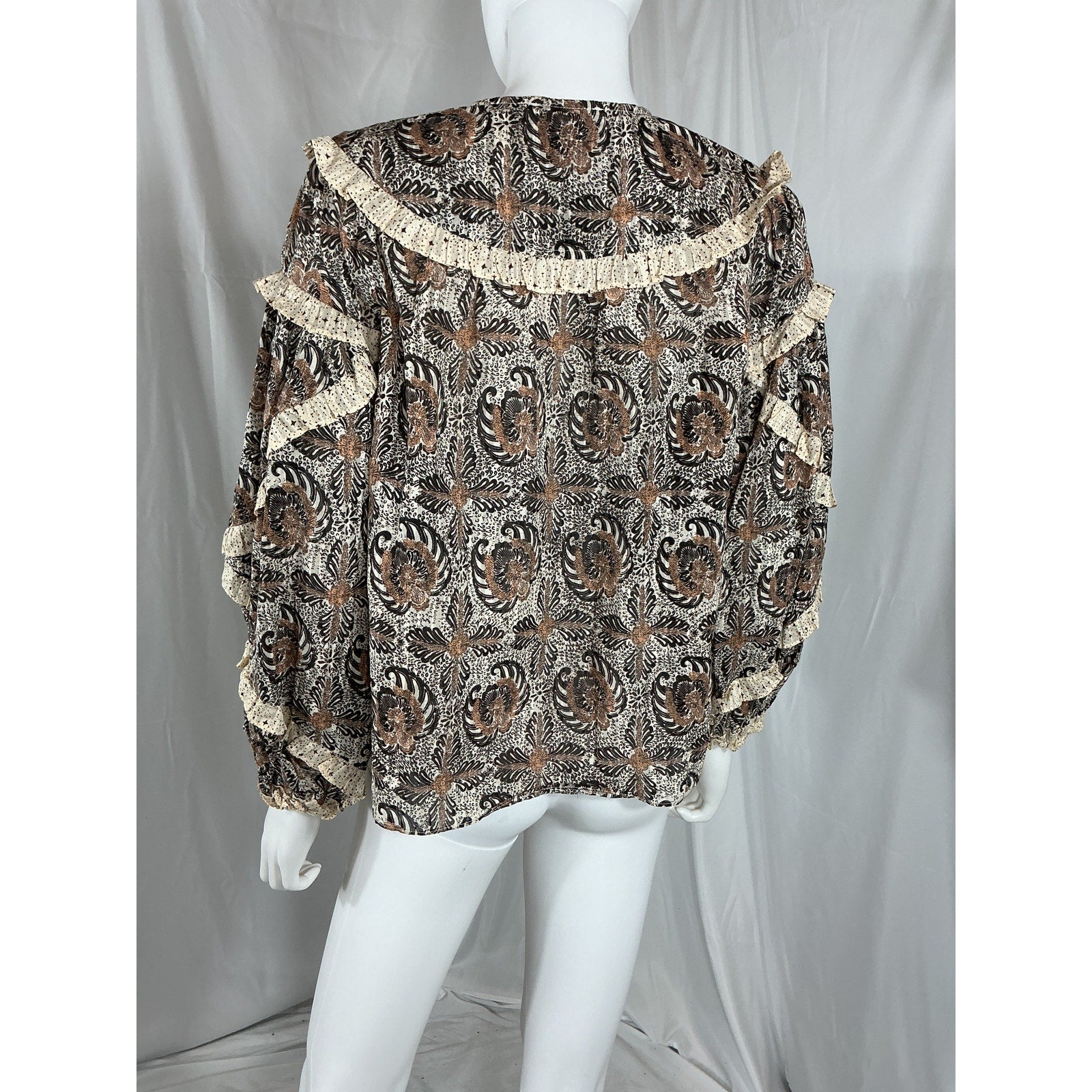 Ulla Johnson 'Edith' Brown Cotton Blouse Size 0