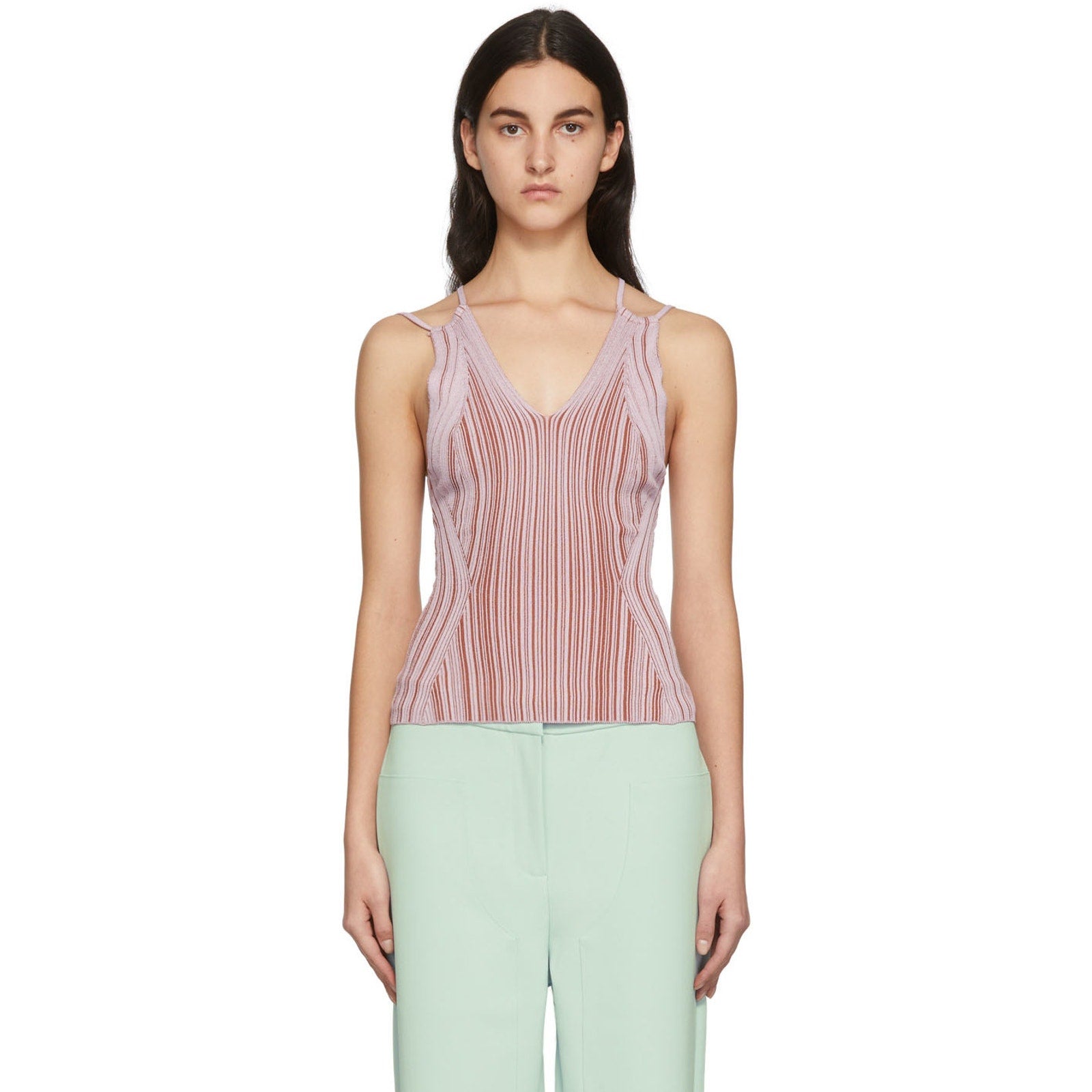 Paris Georgia Criss Cross Pink Viscose Camisole Top Size XS / S