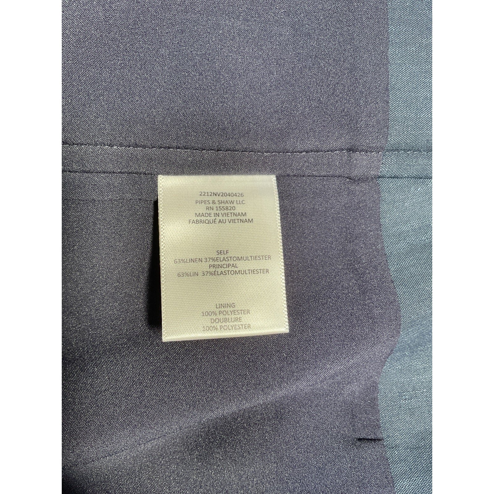 Veronica Beard 'Ziene' Blue Linen Crop Tube Top Size OS