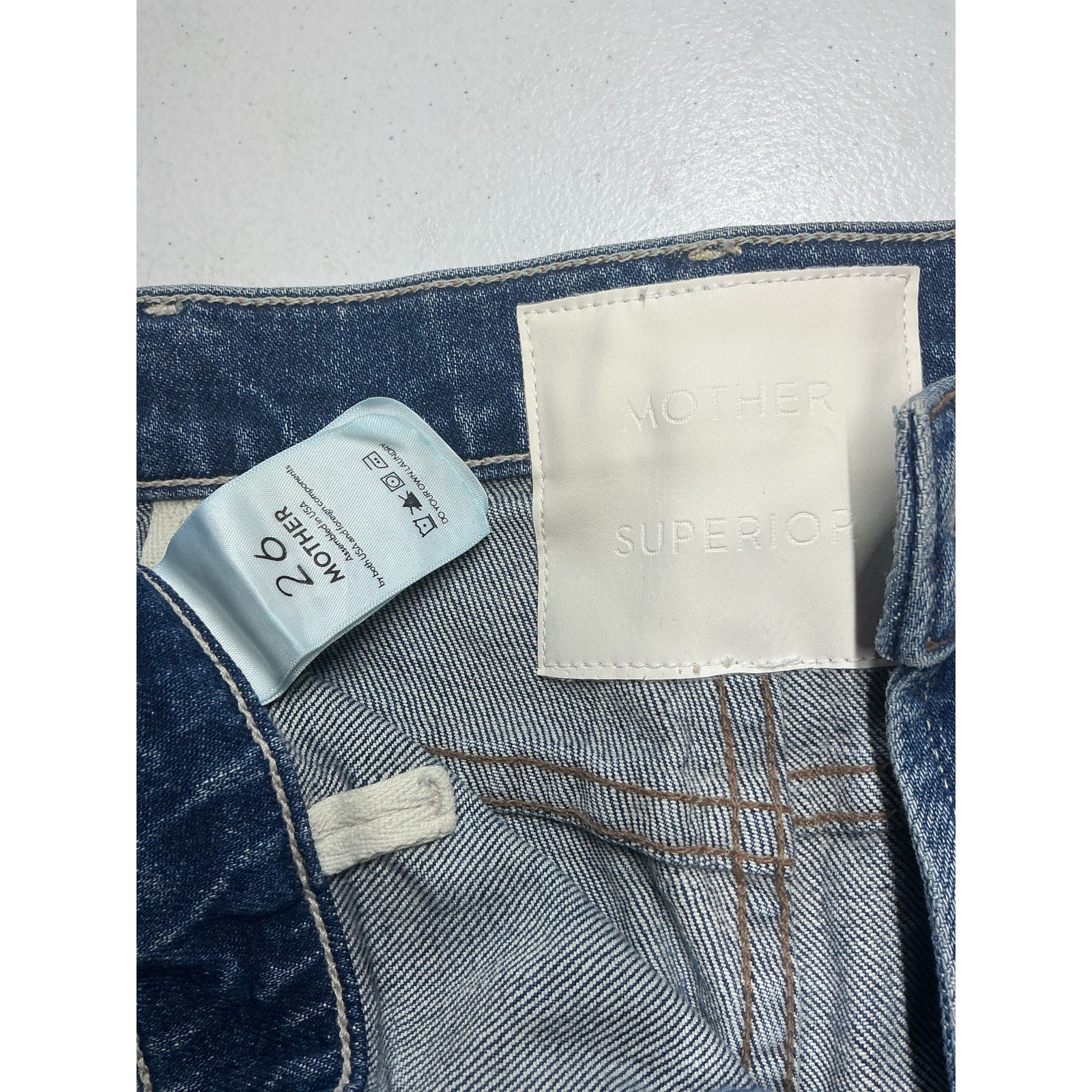 Mother 'The Hustler' Blue Denim Patch Pocket Flood Jean Size 26