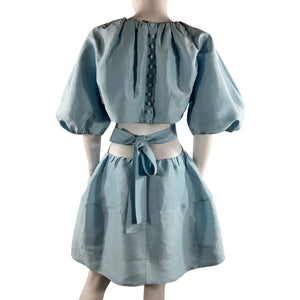 Aje Voluminous Pale Blue Psychedelia Dress Size 12 AUS / US 8
