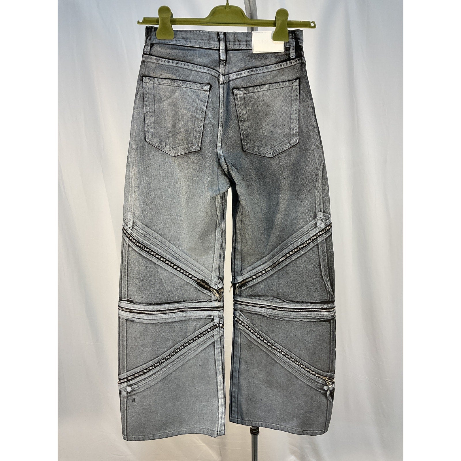 Eb Denim Zipped Gray Frederic Wide Leg Denim Jean Size 24