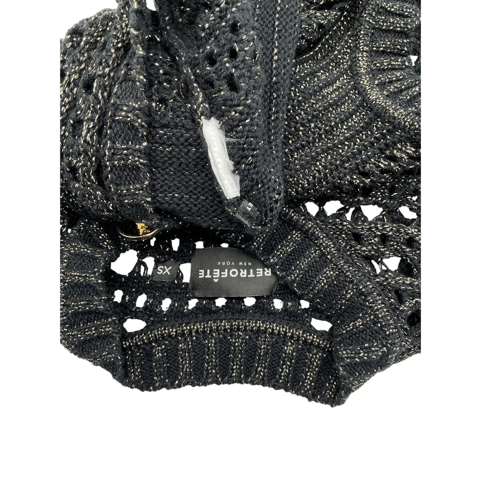 Retrofete 'Delma' Black Cotton Top Size XS