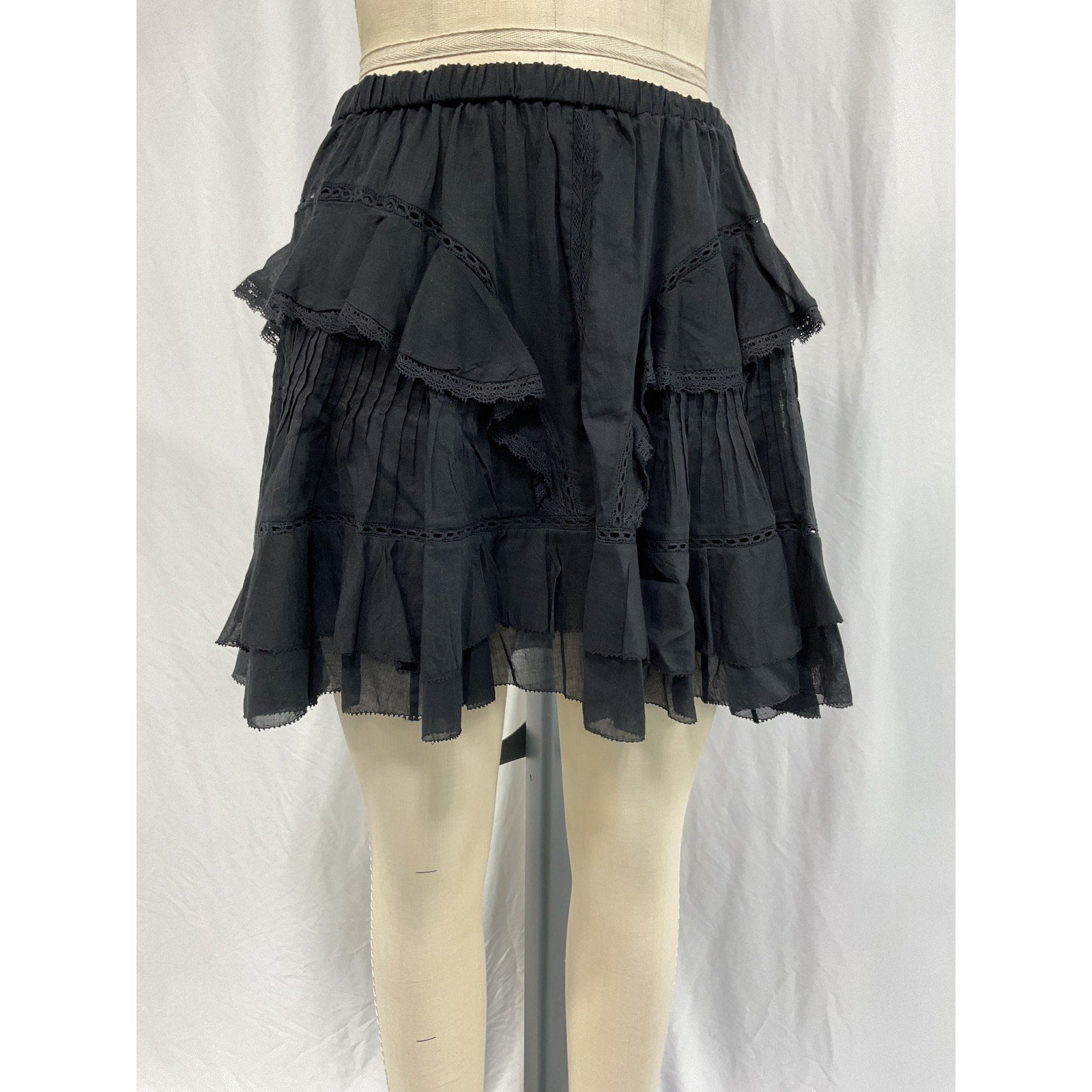 Isabel Marant 'Moana' Black Cotton Skirt Size 8